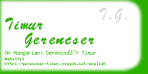 timur gerencser business card